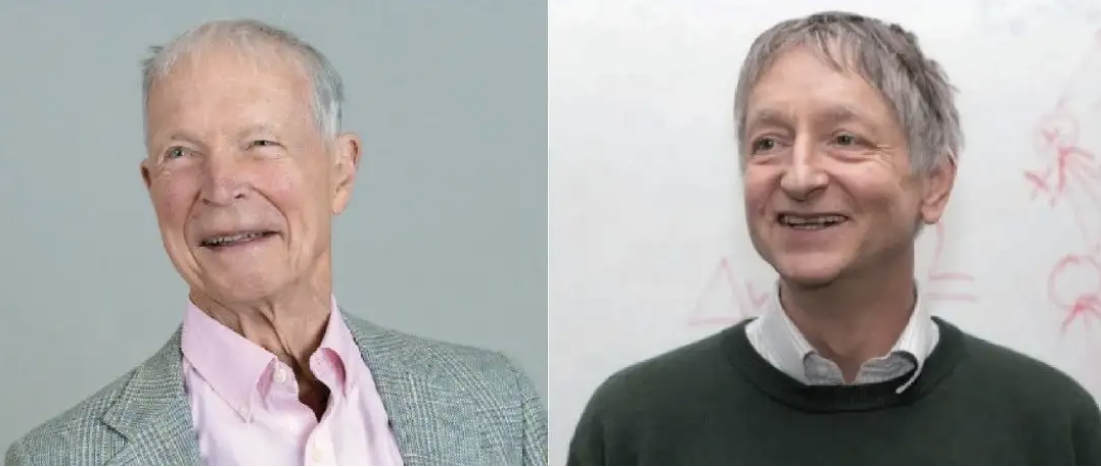  2024 年诺贝尔物理学奖得主约翰·霍普菲尔德(JohnHopfield，左)和杰弗里·辛顿(Geoffrey Hinton，右)