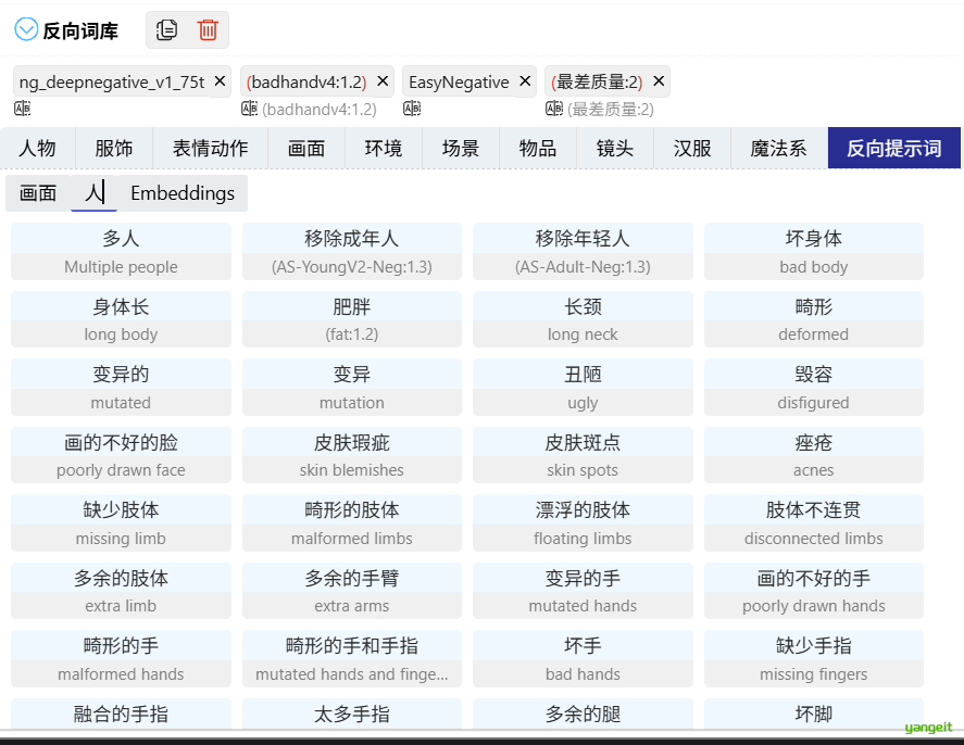 负向提示词1